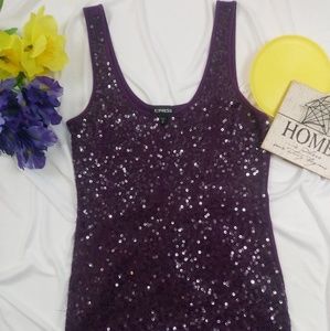 Express woman's sequence tank top. Size m